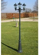 Lampione Da Giardino 3 Bracci 215 Cm Verde Scuro/nero Alluminio /