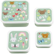 A Little Lovely Company - set di quattro scatole merenda - allegria