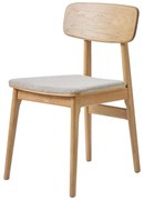 Sedia da pranzo in colore beige-naturale Livo - Unique Furniture