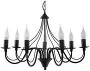Lampadario a sospensione con catena MINERWA 7 7xE14/40W/230V nero