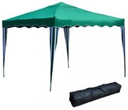 Gazebo pieghevole in metallo 3x3 verde con sacca