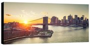 Stampa su tela Tramonto Brooklyn bridge, multicolore 190 x 90 cm