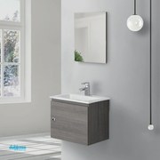 Mobile Bagno Sospeso "Si50" Composto Da Un'Anta Finitura Rovere Scuro