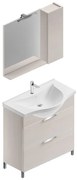 Mobile bagno da terra con lavabo L 80 x H 75 x P 46 cm legno larice bianco 2 cassetti per vasca centrale Jnka