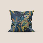 Joy collezione cuscini a fantasie multicolor in tessuto fresco cotone impermeabile blu