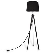 Piantana Contemporanea Calvin Metallo Nero 1 Luce Con Diffusore In Tessuto Nero