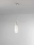 Sospensione meteora 1 luce in metallo e vetro bianco lavorato d.11c...