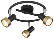 Globo 57917-3G - Faretto MASON 3xGU10/25W/230V nero/oro