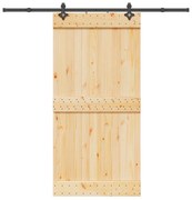 Porta Scorrevole Con Set Hardware 100x210cm Legno Massello Pino /