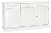 Credenza in legno bianco 3 porte 156&#215;42 cm