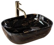 REA-U8907 - Lavabo da appoggio BELINDA 33,5x46,5 cm ceramica/nero/effetto marmo