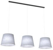 Lampadario A 4 Luci Epoca Con Paralumi In Tessuto Grigio