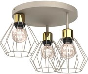 Plafoniera PARKLA 3xE27/15W/230V beige/oro