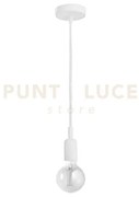 Gso080- pendente flip cavo in stoffa e rosone bianco satinato 1 luc...