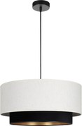 Lampadario a sospensione con cavo NATIA 1xE27/60W/230V Ø 45 cm bianco/nero