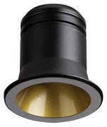 Faretto Ad Incasso Virus Alluminio Nero E Oro Led 3W 3000K Luce Calda