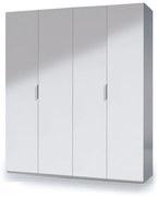 Armadio Guardaroba 4 Ante 180x52x200 Con Barre Appendiabiti MAX Bianco Lucido