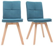 Sedia scandinava tessuto blu gambe legno chiaro set di 2 THEA