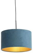 Lampada sospensione velluto azzurro 35 cm - COMBI