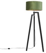 Lampada da terra nero paralume verde oro 50 cm - PUROS