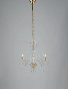 Lampadario monalisa oro e trasparente 3 luci attacco e14 53x145cm