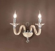 Applique gala 2 luci attacco e14 tortora e cromo l.37cm