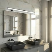 Lampada LED da Specchio 78cm 14W Cromata IP44 Tripla Installazione Colore Bianco Naturale 4.000K