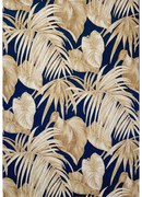 Tappeto da Esterno Jungle 502 - Design Tropicale Blu & Oro