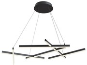 Lampadario A Sospensione Moderno Line Alluminio Nero 6 Luci Led 79W