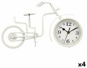 Orologio da Tavolo Bicicletta Bianco Metallo 33 x 21 x 4 cm (4 Unità)