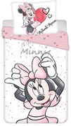 Set copripiumino e federa da bambini bianco/rosa in cotone per letto singolo 140x200 cm Minnie "White" – Jerry Fabrics