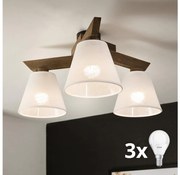 Brilagi - Lampadario LED ANTHONY 3xE14/40W/230V noce/bianco