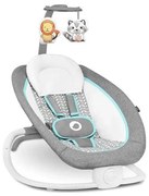 Lionelo - Dondolo vibrante per bambini con melodia PASCAL 2xAA grigio/turchese