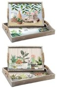 Set di Vassoi DKD Home Decor 40 x 30 x 6 cm Legno MDF (2 Unità)