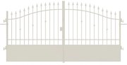 Cancello manuale con serratura elettrica Civetta in ferro, apertura centrale, L 358.5, H 150-180 cm, di colore bianco