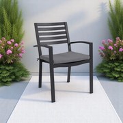 DEXTER - poltrona da giardino in alluminio impilabile con cuscino