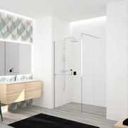 Walk-in eli design L 160 x H 200 cm, vetro 8 mm vetro senza finitura / trasparente cromo