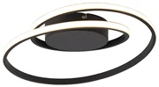 Plafoniera di design nera con LED dimmerabile a 3 livelli - Krula