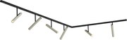 Sistema di illuminazione a binario moderno nero con 6 faretti beige monofase - Slimline Avery