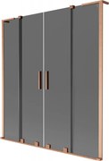 Mexen Velar L Duo paratia da vasca da bagno scorrevole a 2 ante 150 x 150 cm, grafite, rame spazzolato - 896-150-003-42-65