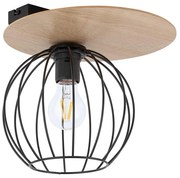 Lampadario a plafone CYBER 1xE27/60W/230V legno/nero