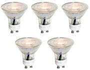 Set di 5 lampadine LED GU10 50mm trasparenti 3W 200 lm 2200K