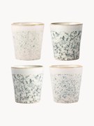 Set di 4 tazze fatte a mano con smalto reattivo 70's