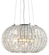 Lampadario Classico Calypso Metallo-Cristallo Cromo 5 Luci E27