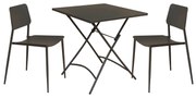 ROMANUS - set tavolo in metallo cm 70 x 70 x 72 h con 2 sedie Viper
