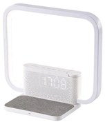 Immax 08994L - Lampada da tavolo LED dimmerabile con sveglia e di ricarica 18W/230V bianco