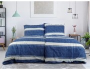 Set copripiumino e federa blu in crêpe per letto singolo 140x200 cm Blue Line – B.E.S.