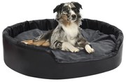 Lettino per cani nero e grigio 99x89x21 cm peluche e similpelle