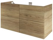 Mobile da bagno sospeso sotto lavabo L 120 x H 64 x P 48 cm beige lucido, 4 cassetti SENSEA Neo