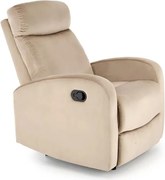 Poltrona reclinabile Wonder in velluto beige - H98 cm